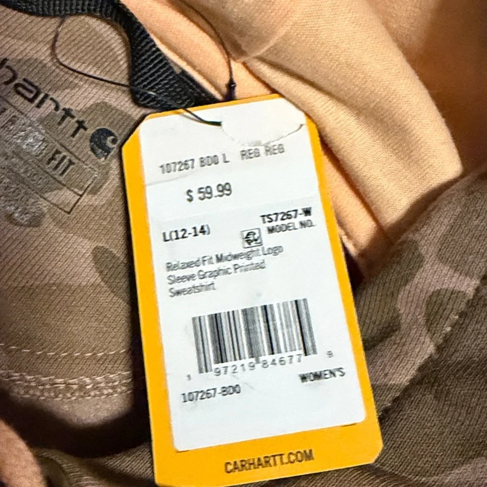 Carhartt Women's Camo Hoodie - Brown - Picture 6 of 8